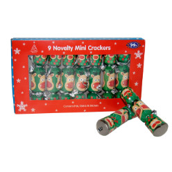 Novelty Christmas Mini Crackers Set of 9